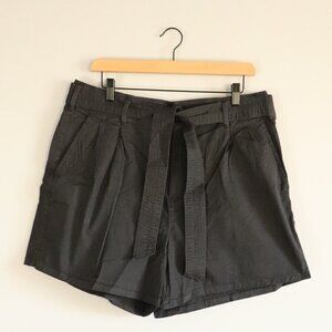 Denver Hayes Women's Sz 14 Casual Blue Paper Bag Belted High-Rise Shorts